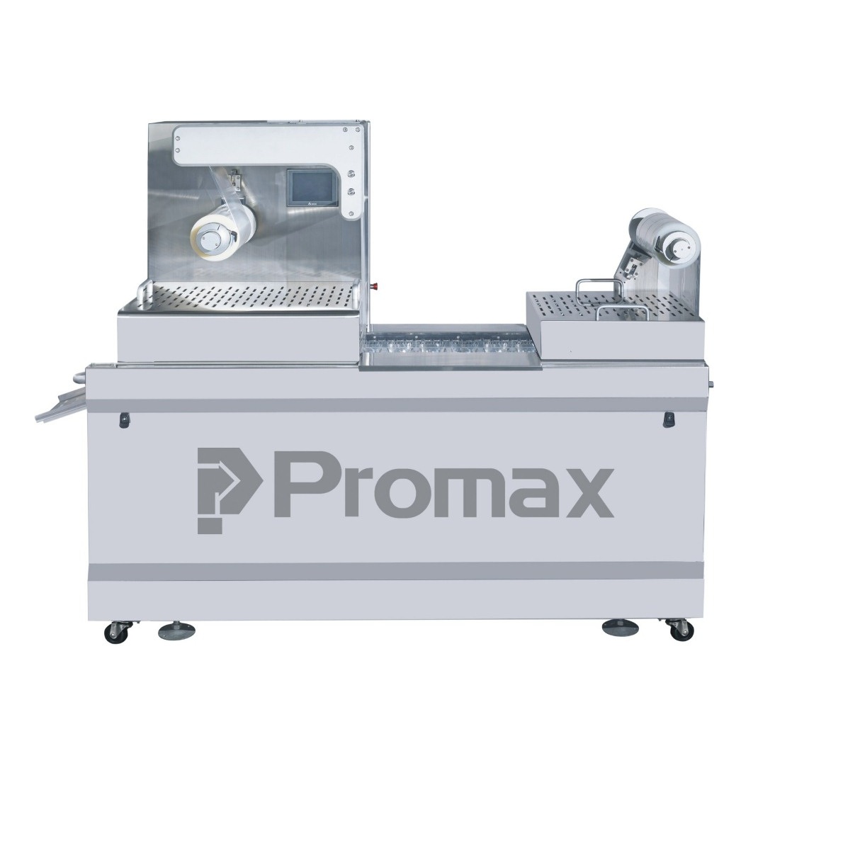 Flexible film thermoforming vacuum packaging machine